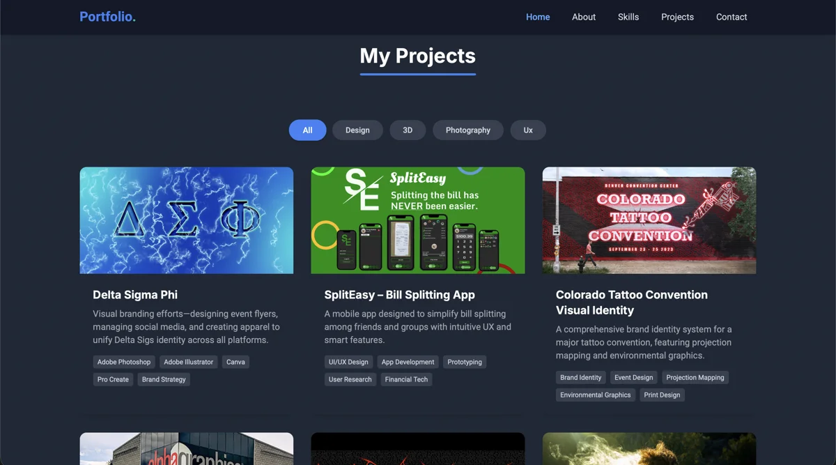 Previous portfolio page state